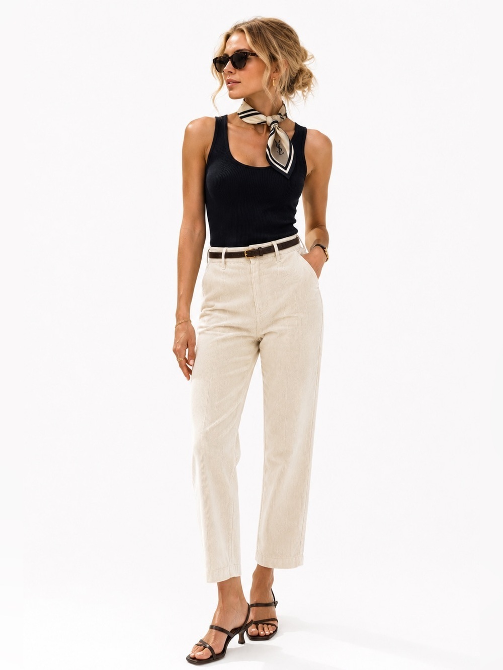 Massimo Dutti Cream Corduroy Trousers Size 8 NWT